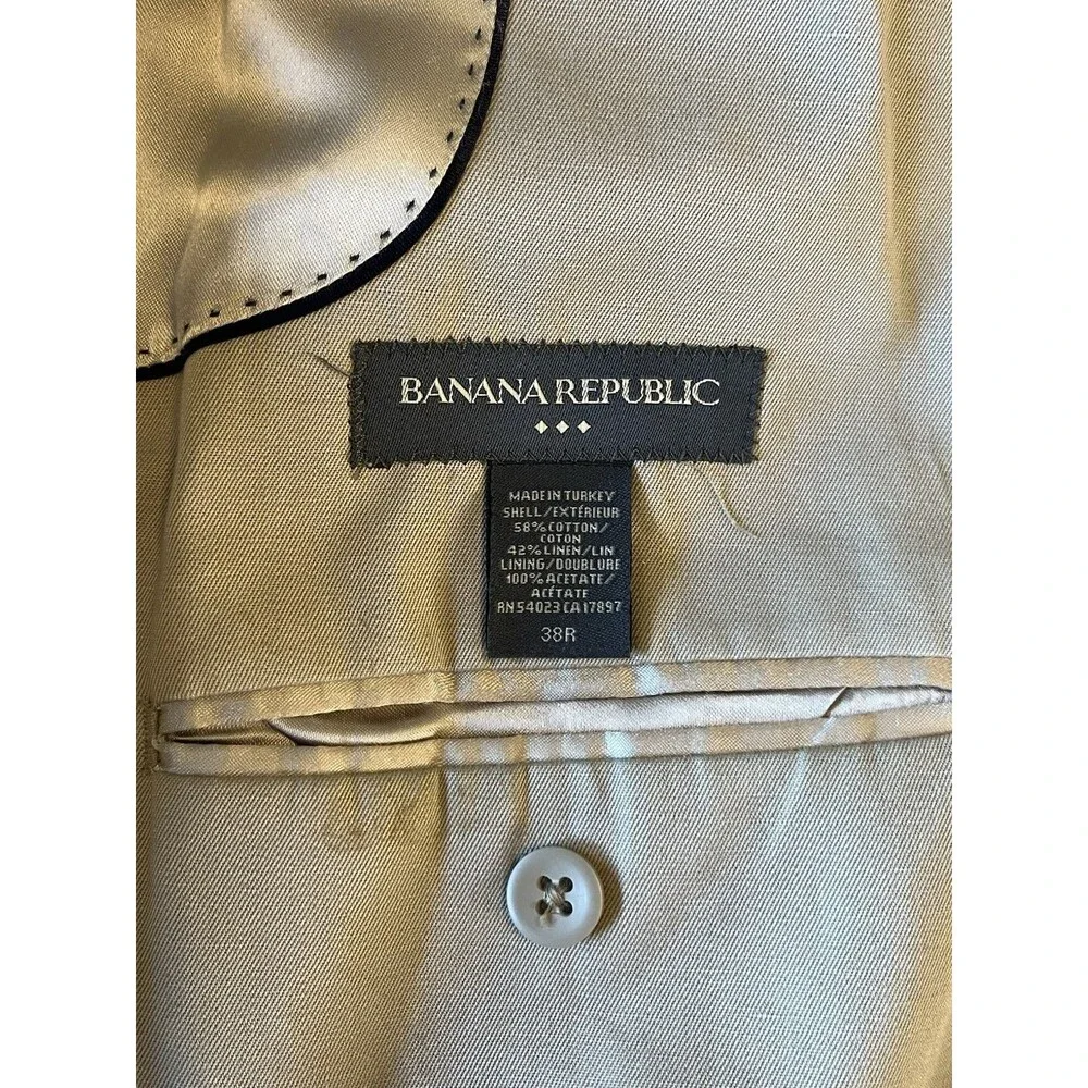 Tan Banana Republic Men's Sport Coat 38R Slim Fit Rapid Movement Blazer